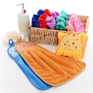 Khăn lau tay nhà bếp cotton thấm hút tốt - thiết kế dễ thương, có móc treo tiện lợi #A18