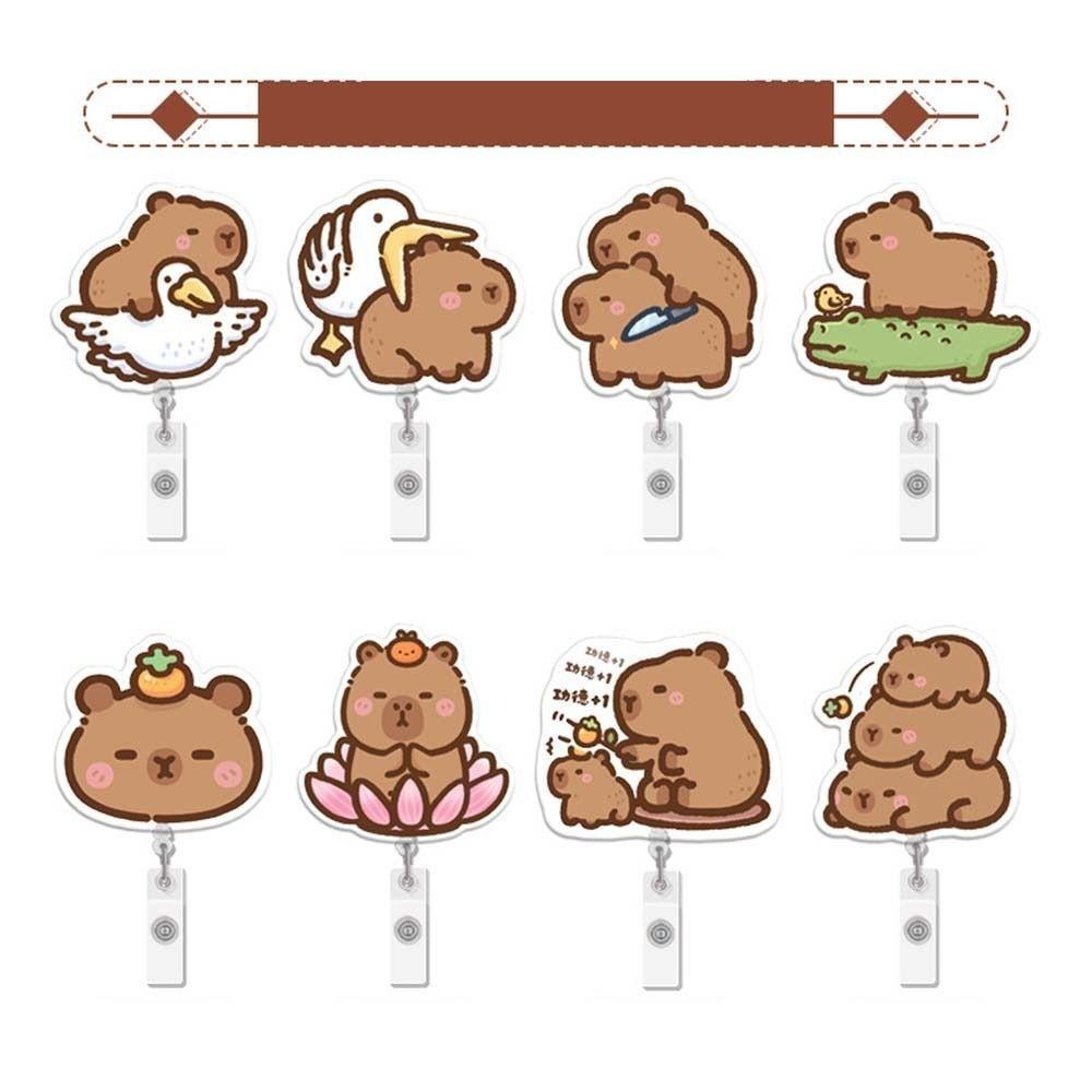 Kẹp thẻ đeo bảng tên gắn sticker xinh xắn, Cute bằng Mica (không kèm bảng tên)  - Xưởng quà tặng Sango