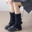 Treeling Màu Trơn Dây Rút Chân Ấm Áp Cho Nữ Bé Gái Có Gân Đan Xoay Còng Boot Có Trên Bắp Chân Tất Cho Khiêu Vũ
