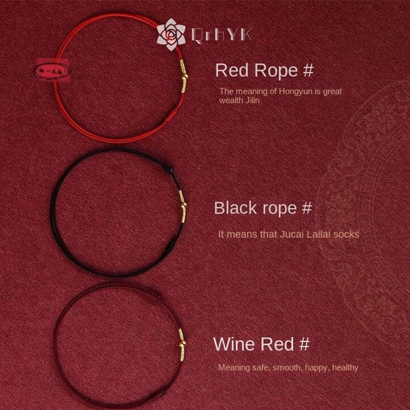 Qrhyk Thời Trang Handmade Vòng Tay Dây Đỏ May Mắn Lắc Tay Nam Nữ Người Yêu Bạn Thân Nhất Vòng Tay May Mắn Vòng Chân Kích Thước Điều Chỉnh Mới