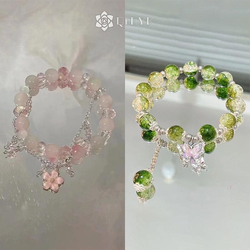 Qrhyk Ánh Sáng Ngọt Ngào sel Vòng Tay Nữ Thời Trang Giả Tưởng Đính Hạt Dây Đàn Hồi Vòng Tay Trang Sức Phụ Kiện Quà Tặng Mới