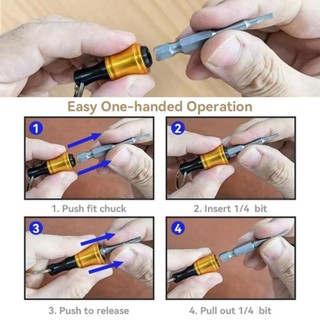 JOYFULLIFE 6 Cái Móc Chìa Khóa Adapter Mũi Khoan, 6 Chiếc Giá Đỡ Đầu Tua Vít Di Động, Cần Nối Dài Thay Đổi Nhanh Tay Dụng Cụ Cầm Tay Trọng Lượng Nhẹ Ngoài Trời