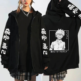 My Hero Giới Học Thuật Katsuki Bakugo Nữ Zip Áo Khoác Phong Cách Nhật Bản Anime Áo Khoác