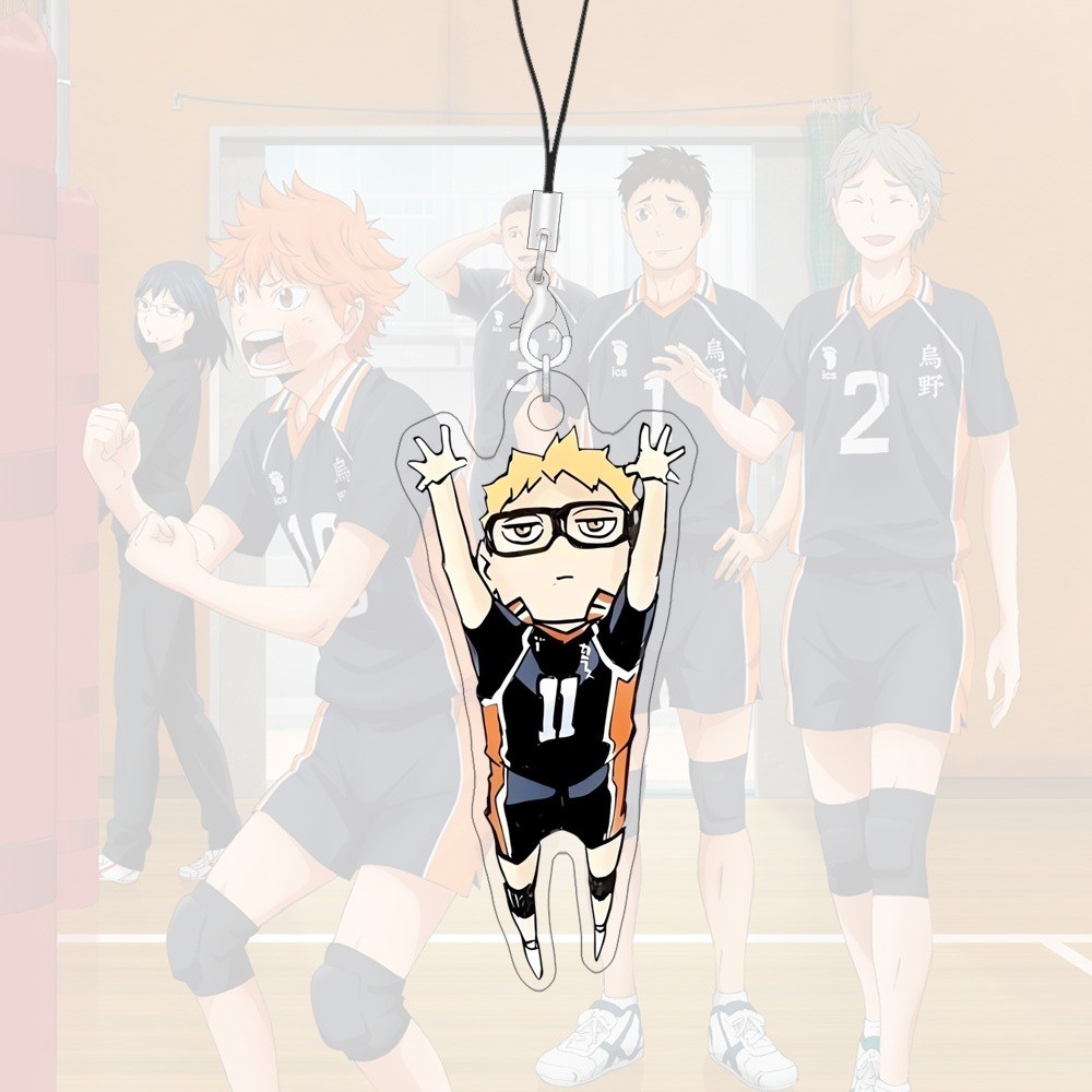 Dây buộc Acrylic 55mm Haikyuu Kenma Dây đeo điện thoại Anime Phụ kiện điện thoại