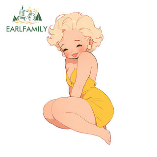 EARLFAMILY 13cm Marilyn Monroe Phim Hoạt Hình Dán Xe Hơi Sáng Tạo Chống Thấm Nước JDM Vinyl Đề Can Thích Hợp Cho Laptop Xe Máy Kính Chắn Gió Ván Trượt