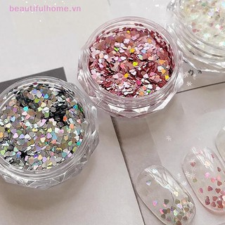 [Beautifulhome] 1mm Lấp Lánh Tình Yêu Móng Tay Lấp Lánh Trái Tim Lấp Lánh Trang Trí Móng Tay Salon Phụ Kiện Làm Móng Tay Dễ Thương DIY Nghệ Thuật Thiết Kế [Làm Đẹp]
