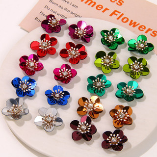 Phụ kiện sequin màu san hô và quần áo thổ cẩm phong cách mới, phù hợp DIY thời trang bán buôn
