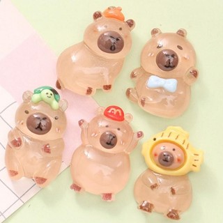 [tuyi mù] 10 CÁI Hoạt Hình Capybara Resin Ch Bright Flatback Động Vật Bông Tai Móc Khóa Mặt Dây Chuyền DIY Trang Sức Làm {đồng chơi}