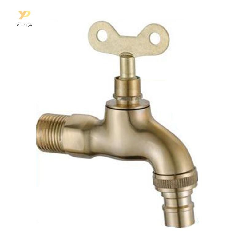 Vòi chống trộm PPY Vòi nước có khóa cho chìa khóa Thân đồng thau Lỗ đơn cho vòi chuyển đổi chìa khóa Bibcocks cho nhà bếp Outd
