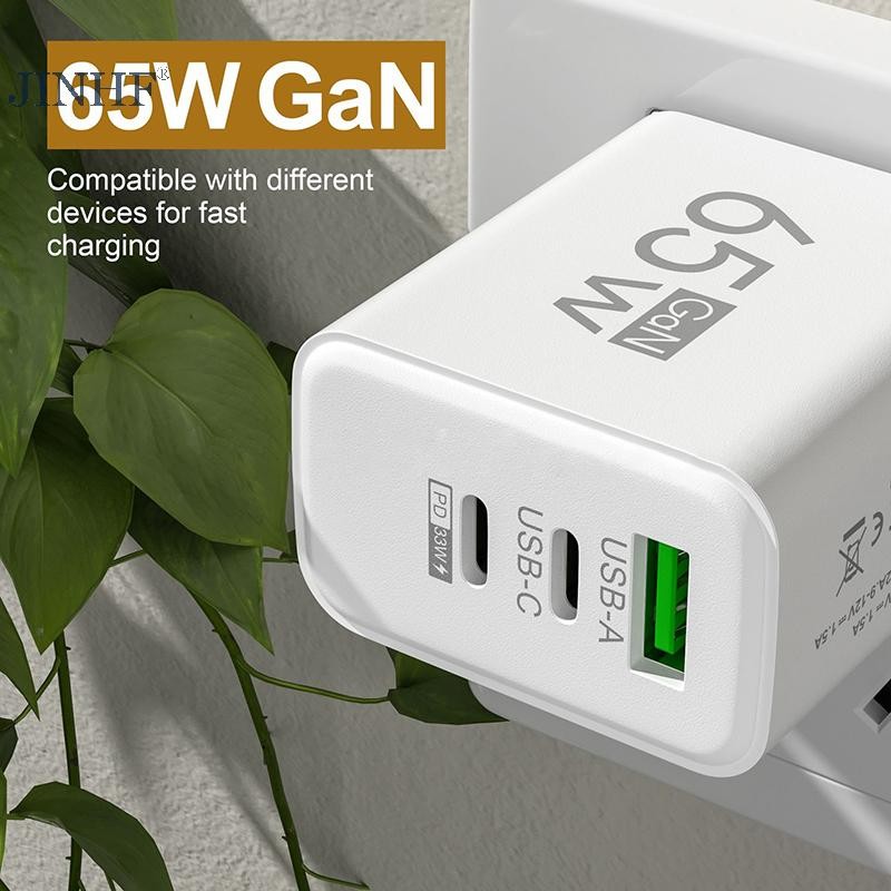 JINHF 65W USB Type-C PD Sạc Điện Thoại Dành Cho Huawei Đa Năng Máy Tính Bảng Pad Du Lịch Power Adapter HOT