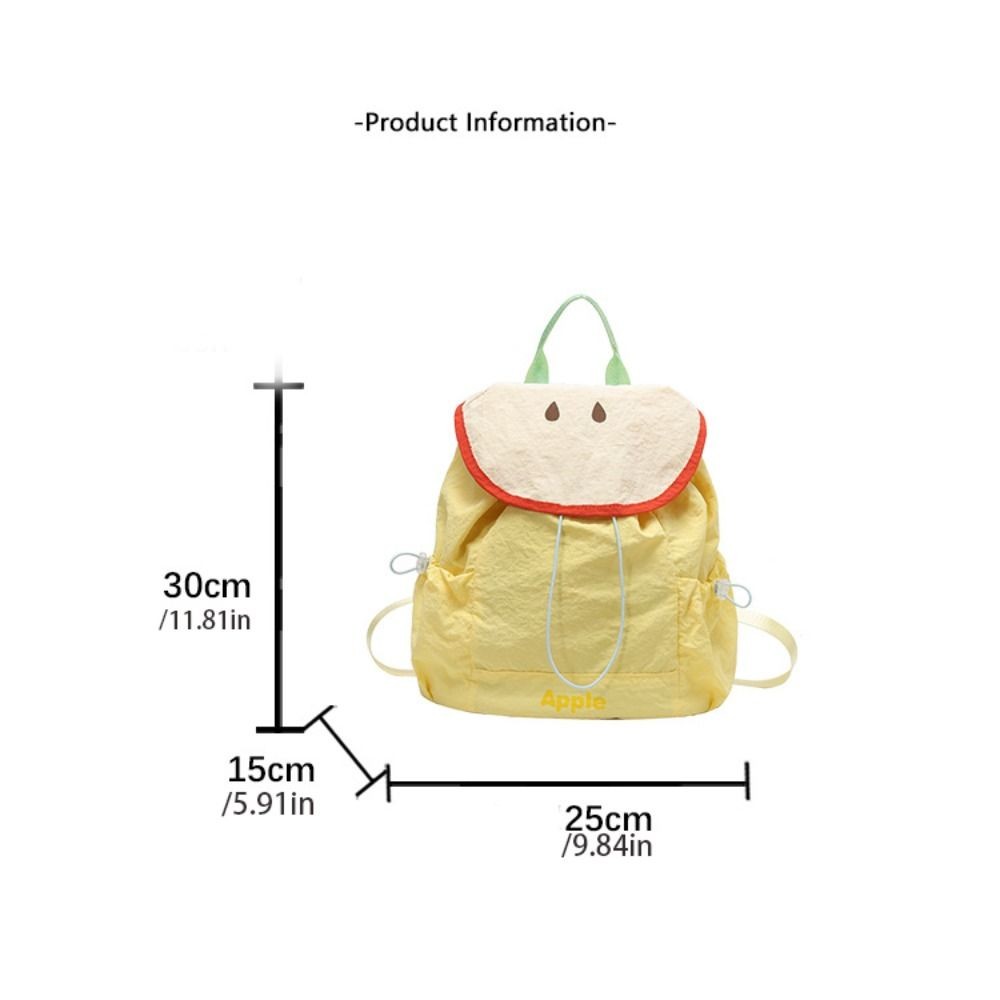 Ba lô dây rút ngoài trời FUHUIOT, Ba lô Nylon trái cây màu Dopamine phong cách Hàn Quốc, Túi sách đi lại thông thường Túi đeo vai đi bộ đường dài dung tích lớn cho bé gái
