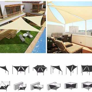 Bạt Che Nắng Mưa Hình Tam Giác, Dễ Lắp Đặt,  Dành Cho Sân Vườn, Chất Vải Bền & Nhẹ