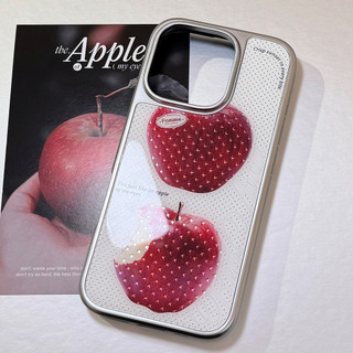 [Sheren] Vỏ điện thoại cao cấp Gilt Red Apple Thích hợp cho i16 15 14 13 12 11 pro max Vỏ bảo vệ chống sốc