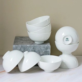 Bộ 6 và 10 Bát Cơm Trắng Trơn 11cm - Sứ Minh Châu - C06