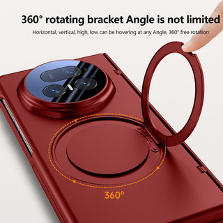 Ốp lưng mờ thân thiện với da cho Huawei Honor Magic V5 5G Giá đỡ xoay Vỏ bảo vệ gấp từ tính có màng cường lực
