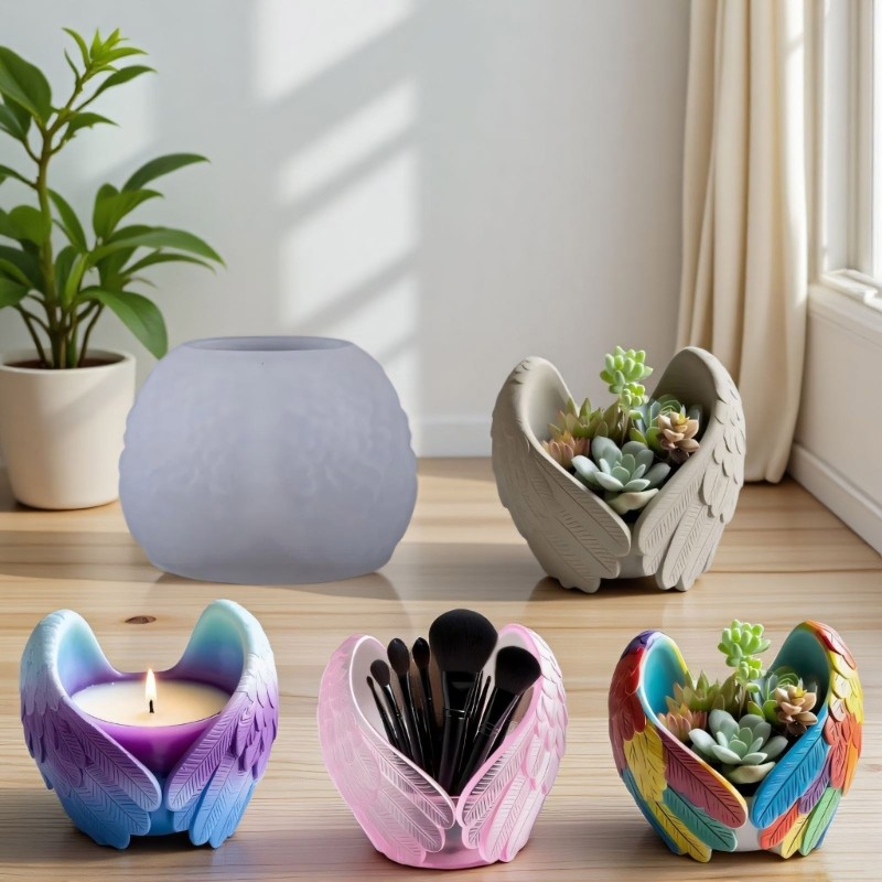 PPY Họa Tiết Cánh Thiên Thần Silicon Thủ Công Khuôn Cho Nhựa Trang Sức Chủ Ý Tưởng Trang Trí Nhà Cửa