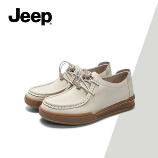 JEEP Nữ Mùa Hè Mới Bộ Sưu Tập Giày Da Phong Cách Anh, Đế Mềm Thoải Mái Retro Giày Lười Thường Ngày
