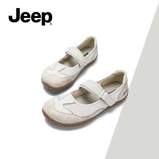 JEEP Flat Mary Jane Giày Nữ Mùa Hè Velcro Thoáng Khí Thể Thao Giày Thoải Mái Nhẹ Nông Miệng Giày