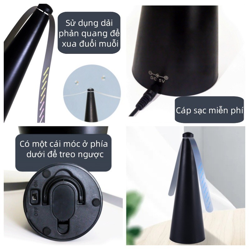 Quạt Đuổi Ruồi Muỗi Tự Động Chạy Pin, Cho Gia Đình, Dã Ngoại, Cửa Hàng,  , Di Động, Hiệu Quả