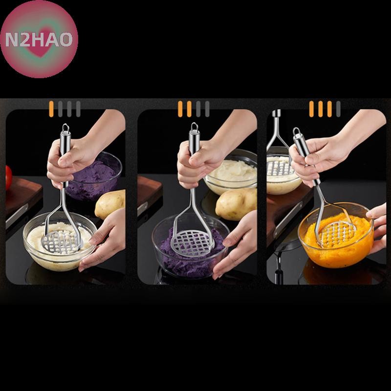 N2HAO Tiện Ích Nhà Bếp Sáng Tạo Bùn Báo Chí Masher Puree Máy Làm Nước ép Khoai Tây Inox Máy Nghiền Đẩy Dụng Cụ Trái Cây Cocina Cozinha n