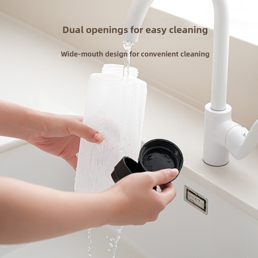 Bình đựng nước sốt ép SUNKISSD, Bình bóp hai đầu 720ml, Dụng cụ nhà bếp Nhựa dung tích lớn trong đầu bếp dã ngoại sốt cà chua đầu tiên
