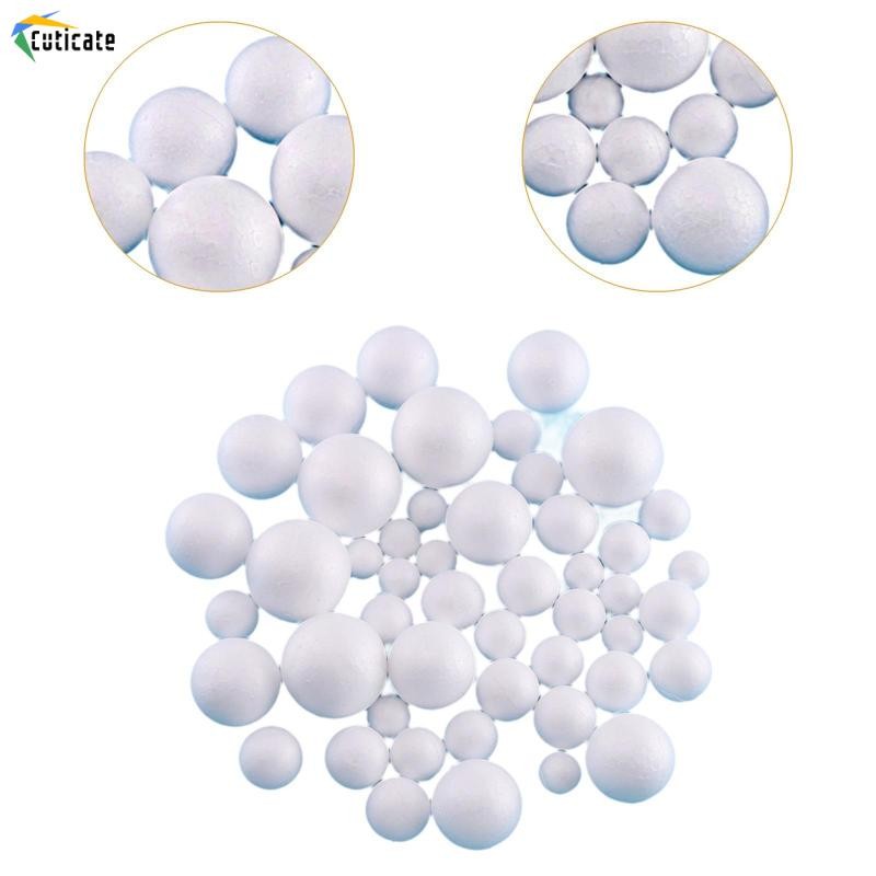 48 Chiếc Bóng Xốp Trắng Polystyrene Bóng Trẻ Em Thủ Công 6 Kích Cỡ Tròn Cho