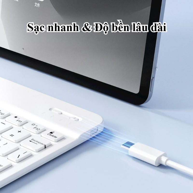 ⌨️【COMBO 2 MÓN】Bàn Phím Bluetooth 10 Inch + Chuột - Sạc Type-C,  ĐT/Máy Tính Bảng/PC