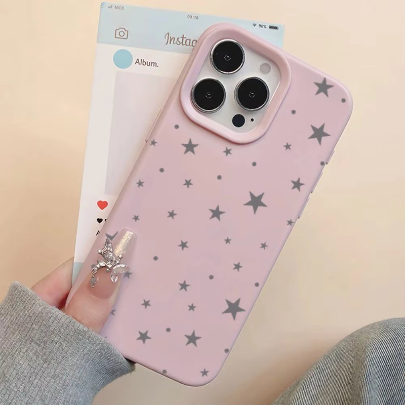 Ốp Điện Thoại Silicon Mềm Họa Tiết Ngôi Sao Đơn Giản Cho iPhone 16 15 14 Pro Max 13 12 11 Pro 15 16 Plus Vỏ Chống Sốc