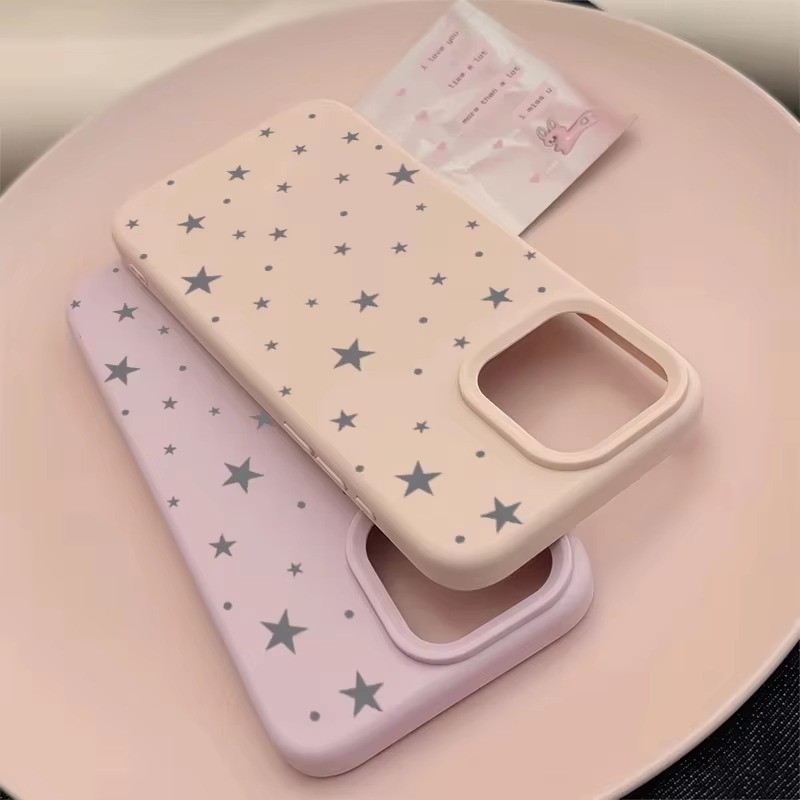 Ốp Điện Thoại Silicon Mềm Họa Tiết Ngôi Sao Đơn Giản Cho iPhone 16 15 14 Pro Max 13 12 11 Pro 15 16 Plus Vỏ Chống Sốc