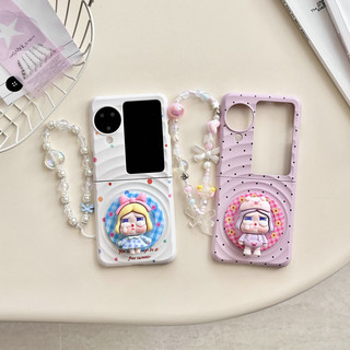 Ốp điện thoại gấp cho Oppo Find N3 Flip Boyang Design Wave Point Crying Child Giá đỡ từ tính Vòng tay vỏ điện thoại tpu cứng