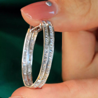 Bông tai tròn Zircon dát phong cách mới của Mỹ dành cho nữ