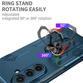 Mecha Armors Giá đỡ nhẫn xoay được Vỏ bọc Samsung Galaxy Z Fold 7 6 5 4 3 2 Vỏ PC mờ