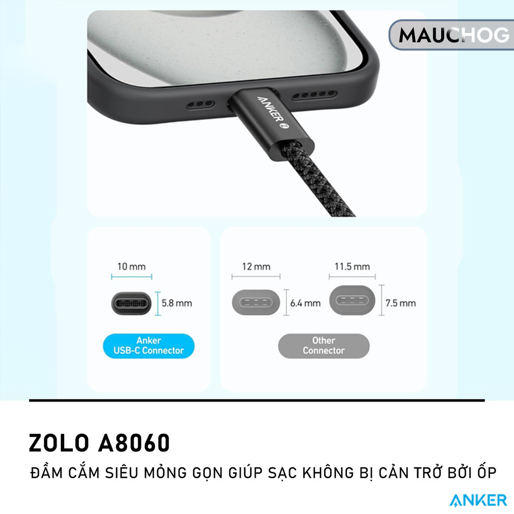 Cáp Sạc Nhanh Anker 240W Type C To Type C Cho Điện Thoại iPhone 17 Pro Max 16 15 Laptop Macbook iPad