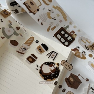 Washi tape bế viền Yier Bread phong cách retro chiết 1M