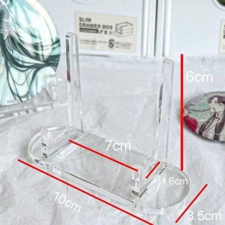 MEGOCE 1 Giá đỡ huy hiệu acrylic, Giá đỡ hiển thị trong suốt lưu trữ acrylic, ​ Giá trưng bày thẻ trang trí máy tính để bàn trong suốt HD