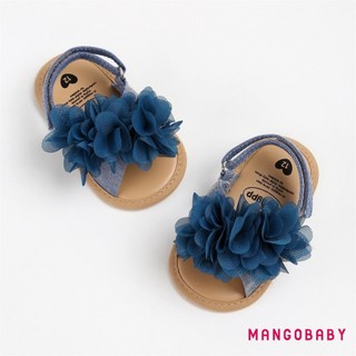 MG-Baby Bé Gái Dép Mùa Hè Dễ Thương Hoa Voan Giày Đế Bằng Chống Trơn Trượt Cho Trẻ Sơ Sinh Giày Tập Đi Đầu Tiên