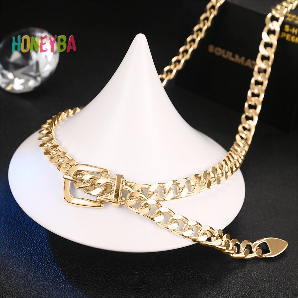 < Honeyba > 1 Dây Xích Nữ Dây Xích Kim Loại Dây Xích Thắt Lưng Đầm Thắt Lưng Kim Loại Có Thể Điều Chỉnh