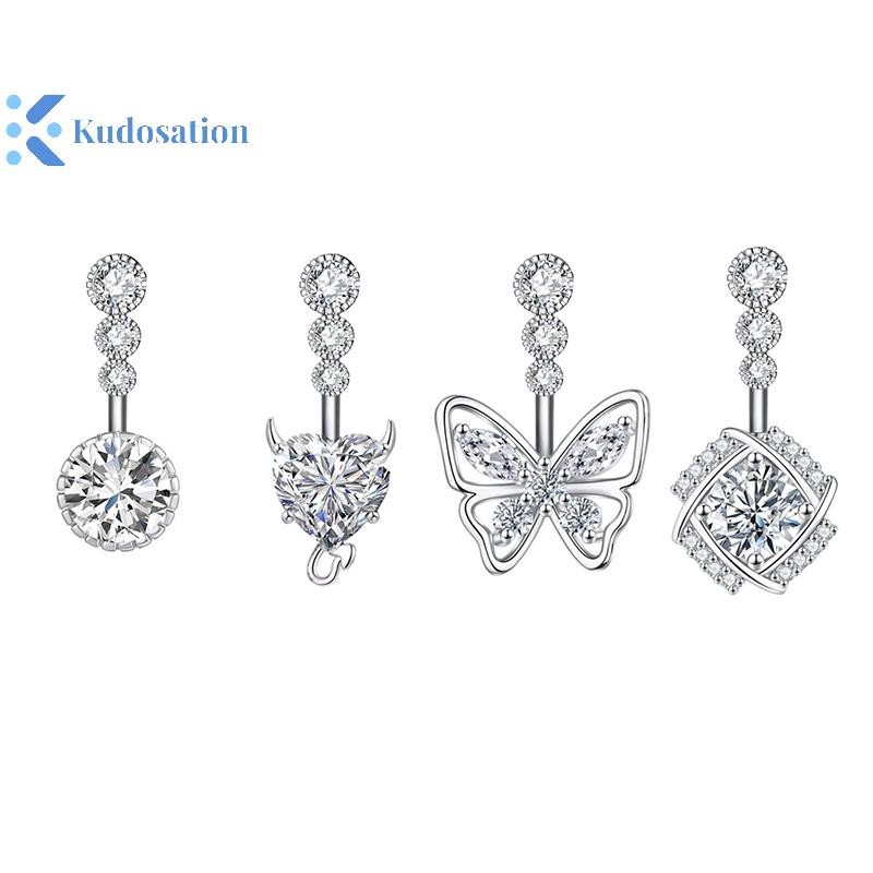 Kudosation Thời Trang Trái Tim Bụng Nút Nhẫn Thép Không Gỉ Tòn Tòn Rốn Xuyên Barbell Dành Cho Nữ Cô Gái Gợi Cảm Cơ Thể Xuyên Trang Sức
