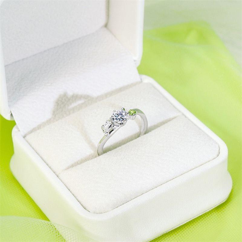 KeroKeroKeroppi Moissanite Series-Đầm Ếch Mắt Lớn Moissanite Nhẫn Kim Cương Đơn