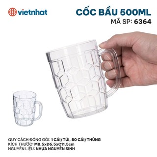Cốc nhựa meka giả thủy tinh trong suốt việt nhật tiện dụng uống nước trà đá