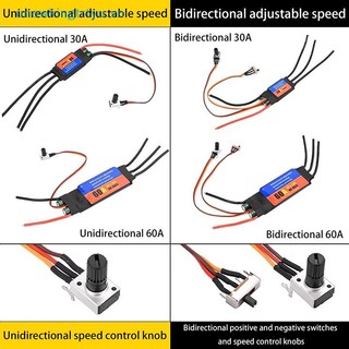 Unewtyu Trình điều khiển động cơ không chổi than 2-6S 30A 60A ESC Hai chiều Tự khởi động Bộ điều khiển tốc độ điều chỉnh điện không chổi than ESC cho dụng cụ DIY VN