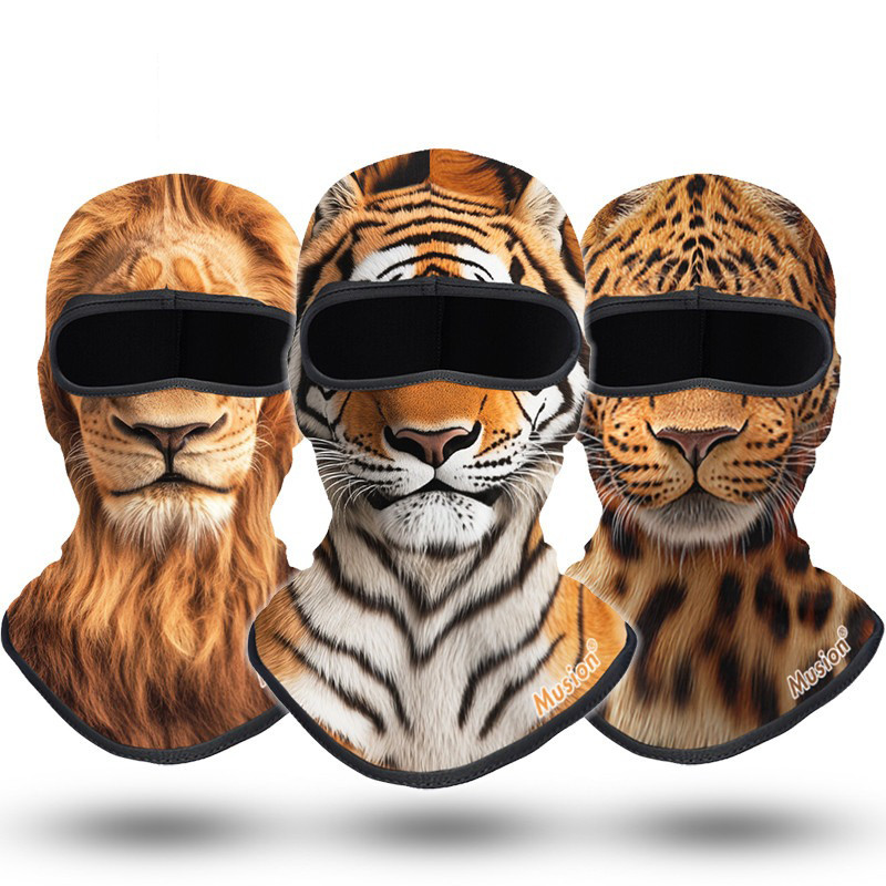 Musion Balaclava Mặt nạ 3D In hình động vật Bandana Hood Mũ nón để đi xe đạp Trượt băng Săn bắn