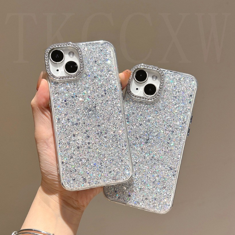 Ốp điện thoại kim cương lấp lánh sang trọng cho Vivo V50 V40 V29 Lite V40 V30 SE V40E V30E V40 V30 V29 V27 V25 Pro V23 V20 V21E V29E V27E V25E Vỏ Bling Vỏ xi măng lá bạc