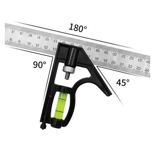 Thước Ke Góc Vuông 30cm Đa Năng – Đo Góc Vuông & 45°, Có Cân Thủy, Dành Cho Thợ Mộc Cơ Khí