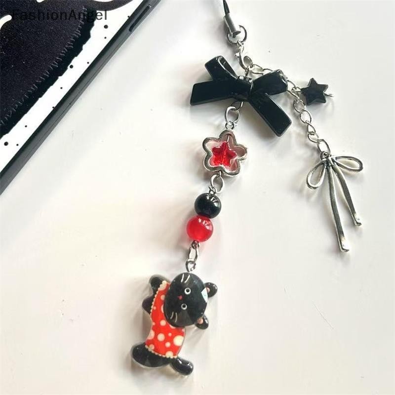 FashionAngel Dễ Thương Thỏ Ngọt Nơ Đính Hạt Điện Thoại Dây Đeo Móc Khóa Mặt Dây Chuyền Chống Mất Dây Xích Điện Thoại Túi Đồ Trang Trí Điện Thoại Nữ Tính Quyến Rũ Quà Tặng VN