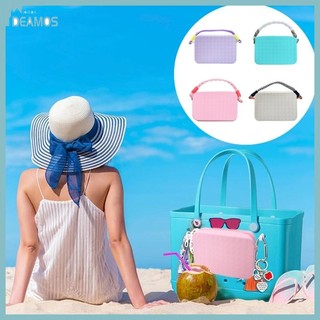 DE Silicone Sắp Xếp Cho Túi Đi Biển Mềm Chèn Ví Charm Giá Đỡ Điện Thoại Có Dây Kéo Và Dây Đeo Mỹ Phẩm Handba