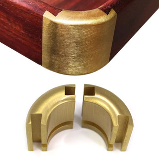 Khay trà phong cách Trung Quốc Tất cả các khay bảo vệ góc đồng Khóa góc gỗ gụ Đĩa trái cây Tấm văn bản Dovetail Tenon Mao Giao diện Phụ kiện đồng thau ROYS