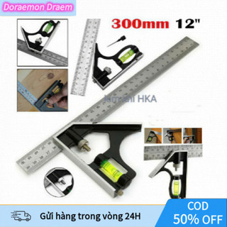 【COD】Thước Đo Góc Vuông & 45 Độ – Dài 30cm, Có Cân Bằng Thủy, Chính Xác, Bền Bỉ, Tiện Dụng