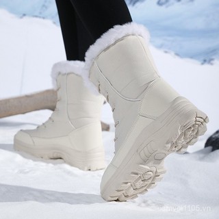 Thể Thao Ngoài Trời Cao Cấp Lông Cừu Lót Giày Tuyết Giày Cotton Giày Nữ Giày Trượt Tuyết Ấm Áp
