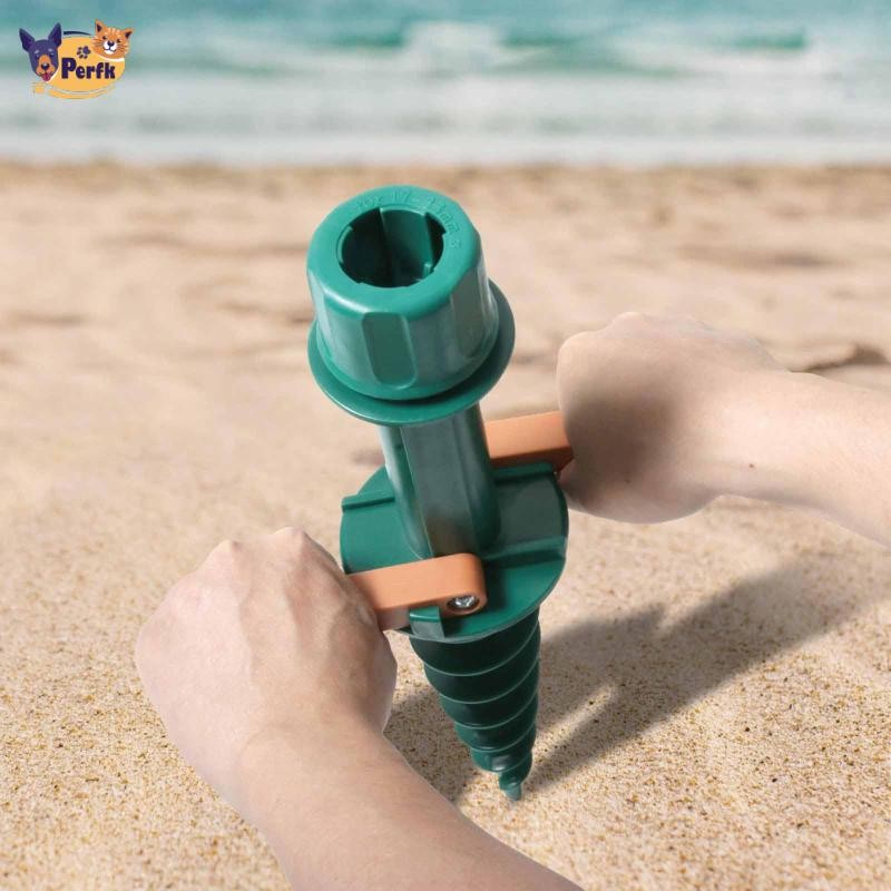Bãi Biển Ô Cát Neo Vít Auger Di Động Tiện Lợi Dù Hạng Nặng